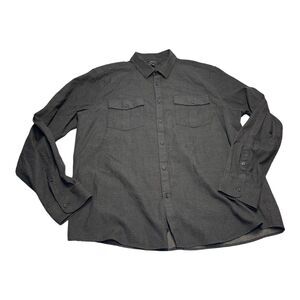 Marc Anthony Luxury Shirt Men 2XL Black Polka Dot 100% Cotton Slim Fit Button-Up